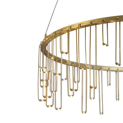 Golden Lighting Lucerna Integrated LED 26in Chandelier in Stainless Steel Gold - - Golden Lighting
