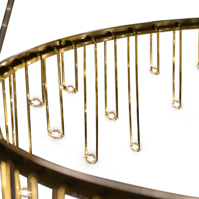 Golden Lighting Lucerna Integrated LED 14in Chandelier in Stainless Steel Gold - - Golden Lighting