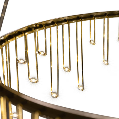 Golden Lighting Lucerna Integrated LED 39in Chandelier in Stainless Steel Gold - - Golden Lighting