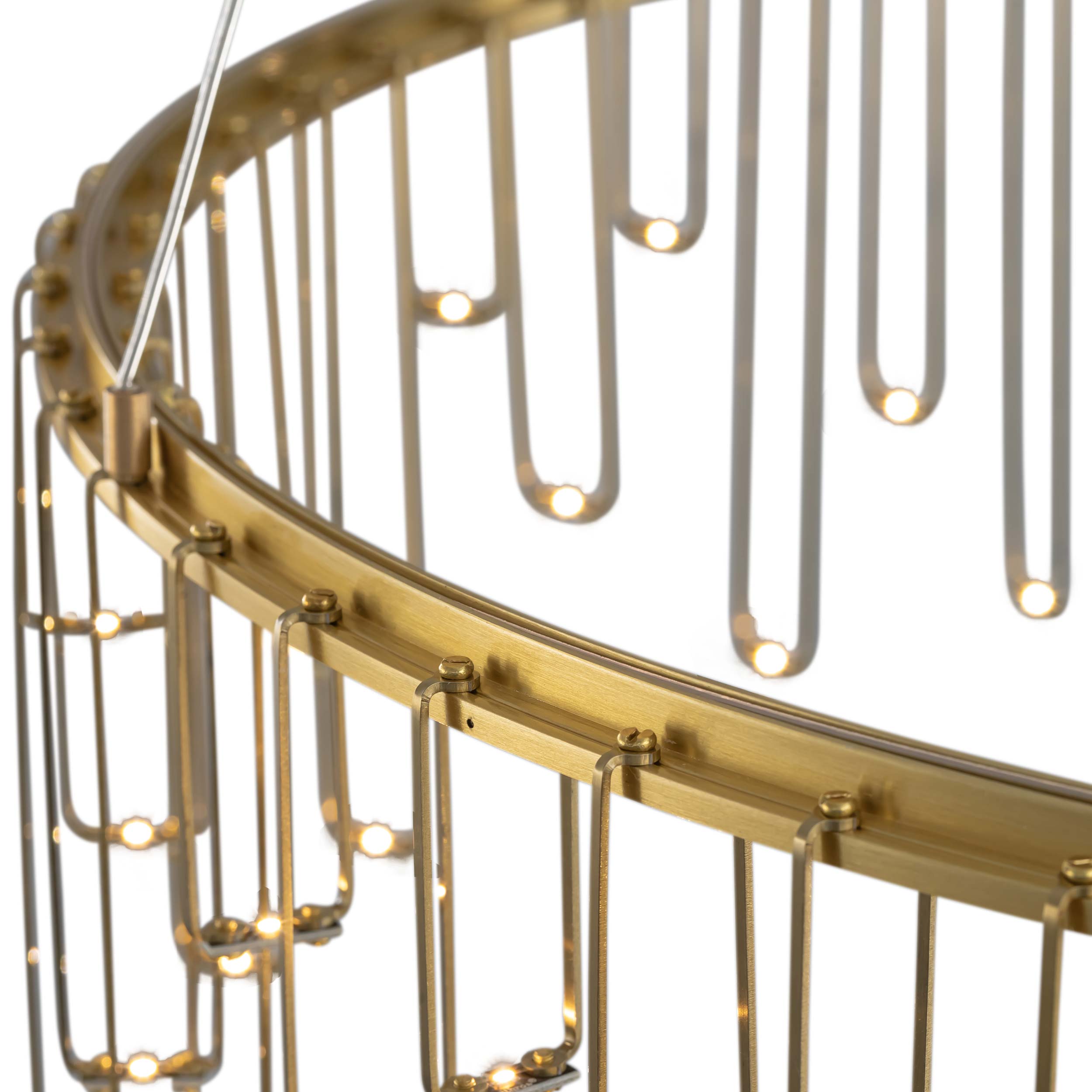 Golden Lighting Lucerna Integrated LED 14in Chandelier in Stainless Steel Gold - - Golden Lighting