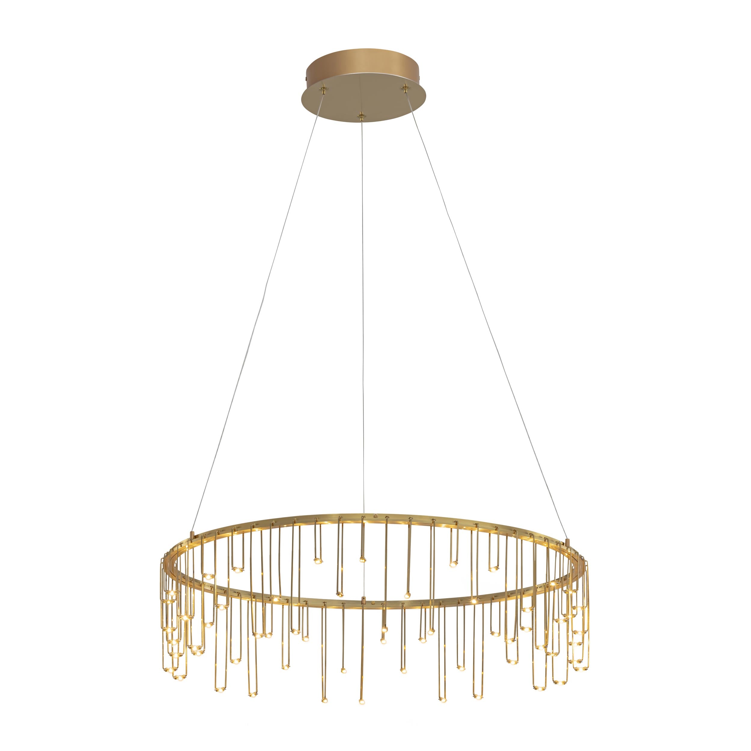 Lucerna 26" LED Chandelier in Stainless Steel Gold - - Golden Lighting