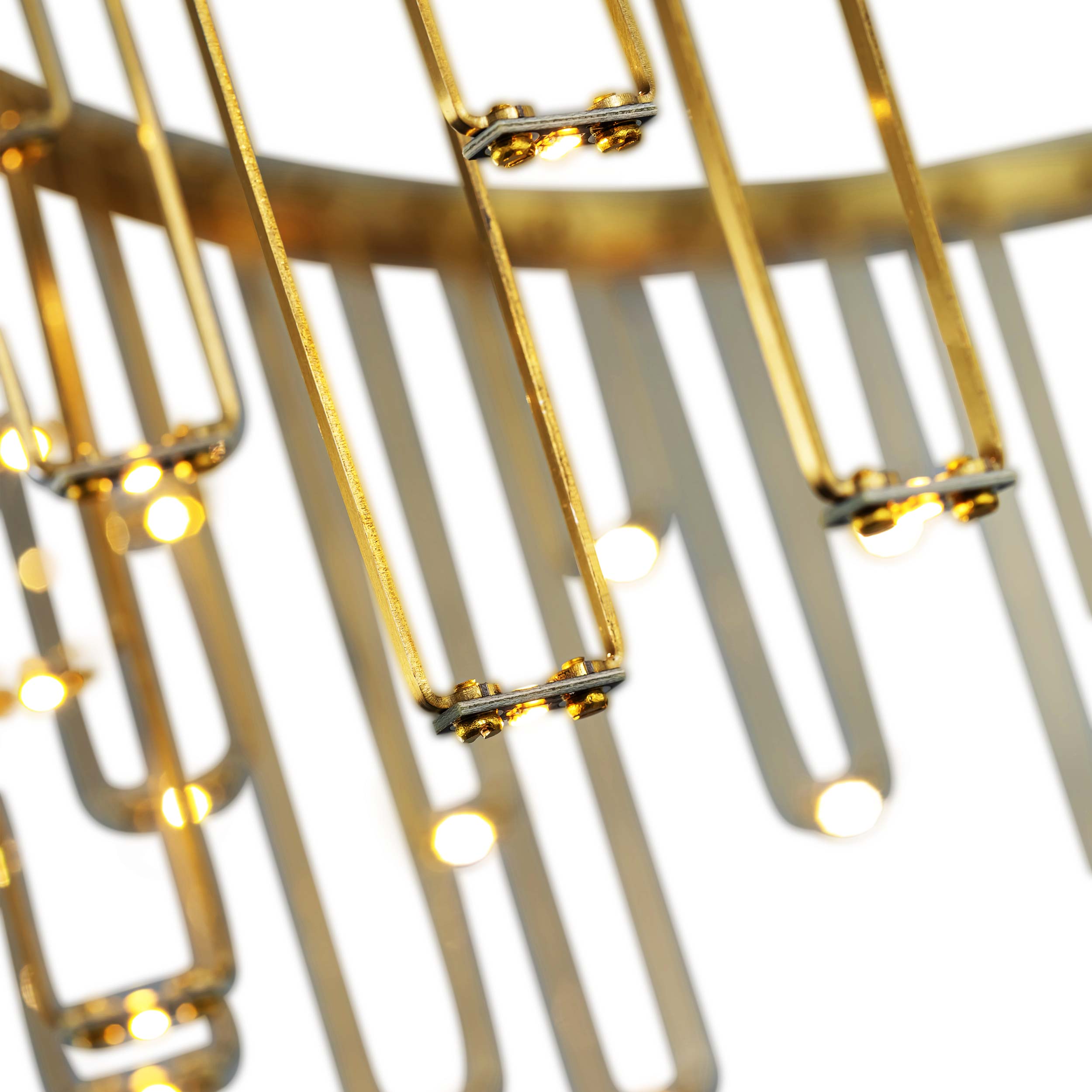 Lucerna 26" LED Chandelier in Stainless Steel Gold - - Golden Lighting