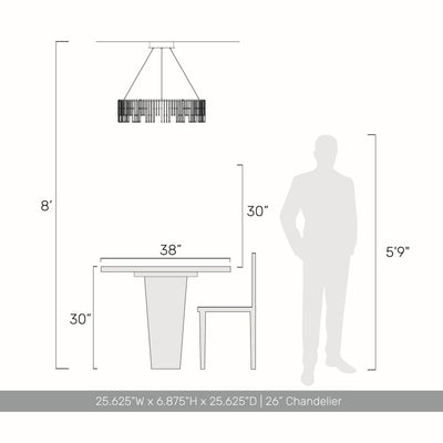 Golden Lighting Lucerna Integrated LED 26in Chandelier in Stainless Steel Gold - - Golden Lighting