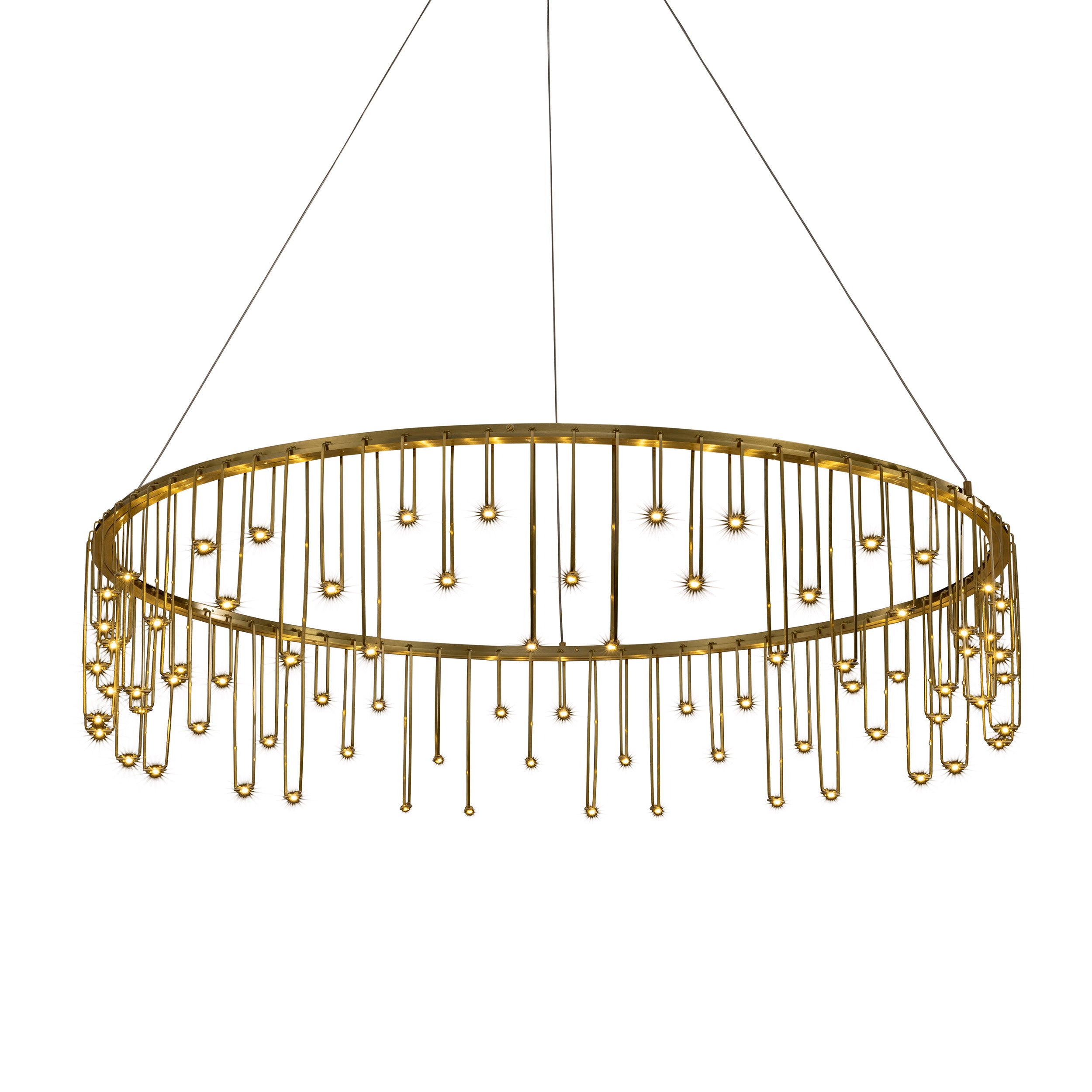 Golden Lighting Lucerna Integrated LED 32in Chandelier in Stainless Steel Gold - - Golden Lighting