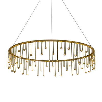 Golden Lighting Lucerna Integrated LED 32in Chandelier in Stainless Steel Gold - - Golden Lighting