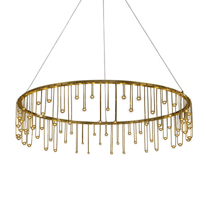 Golden Lighting Lucerna Integrated LED 32in Chandelier in Stainless Steel Gold - - Golden Lighting