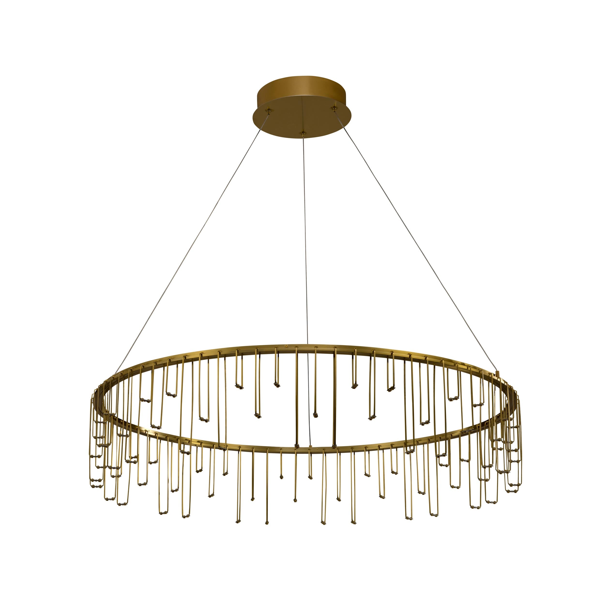 Golden Lighting Lucerna Integrated LED 32in Chandelier in Stainless Steel Gold