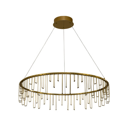 Golden Lighting Lucerna Integrated LED 32in Chandelier in Stainless Steel Gold