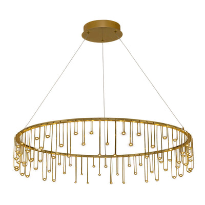 Golden Lighting Lucerna Integrated LED 39in Chandelier in Stainless Steel Gold - Default Title - Golden Lighting
