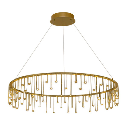 Golden Lighting Lucerna Integrated LED 39in Chandelier in Stainless Steel Gold - Default Title - Golden Lighting