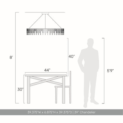 Golden Lighting Lucerna Integrated LED 39in Chandelier in Stainless Steel Gold - - Golden Lighting