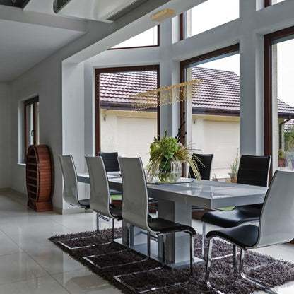 Lucerna 48" LED Linear Pendant in Stainless Steel Gold - - Golden Lighting