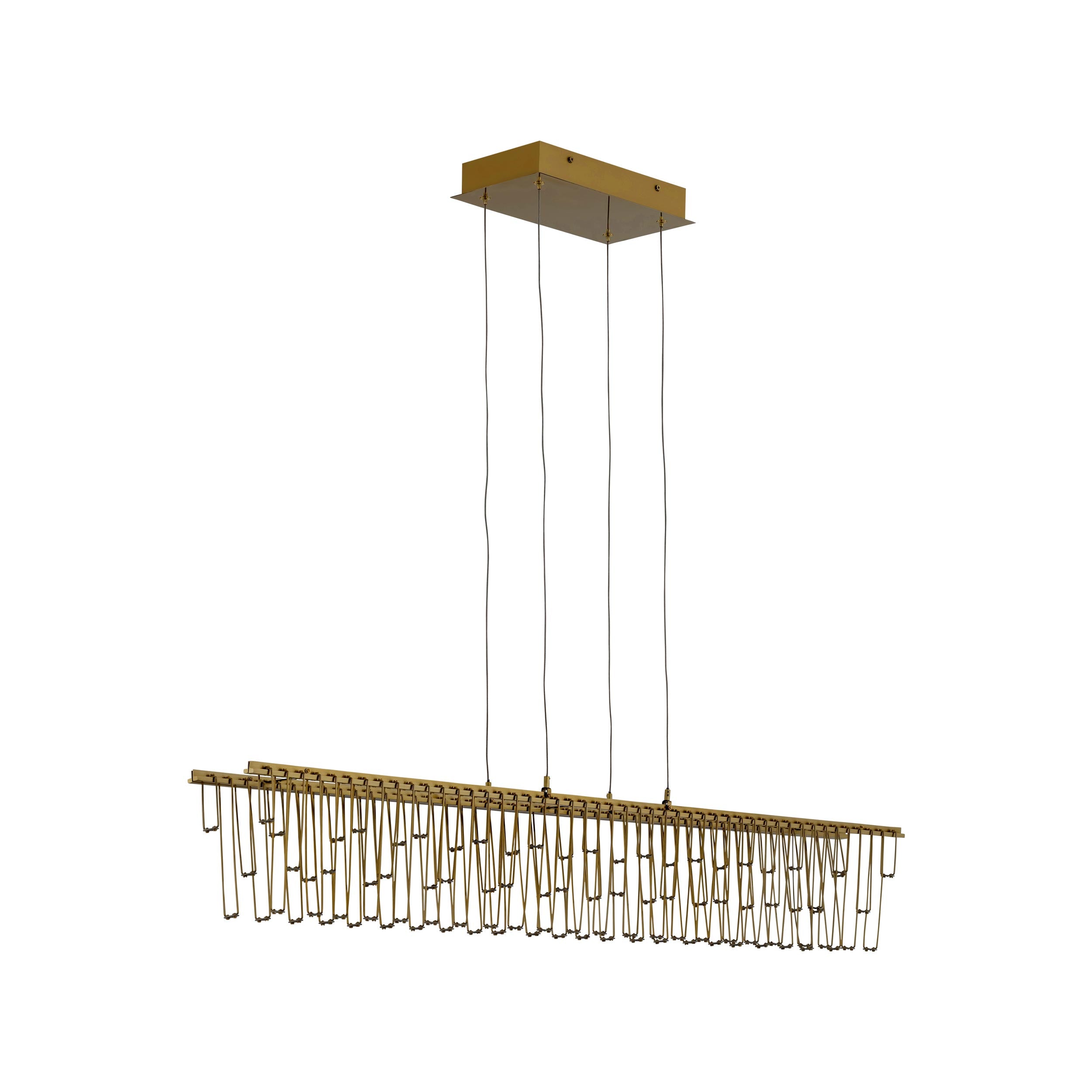 Lucerna 48" LED Linear Pendant in Stainless Steel Gold - - Golden Lighting