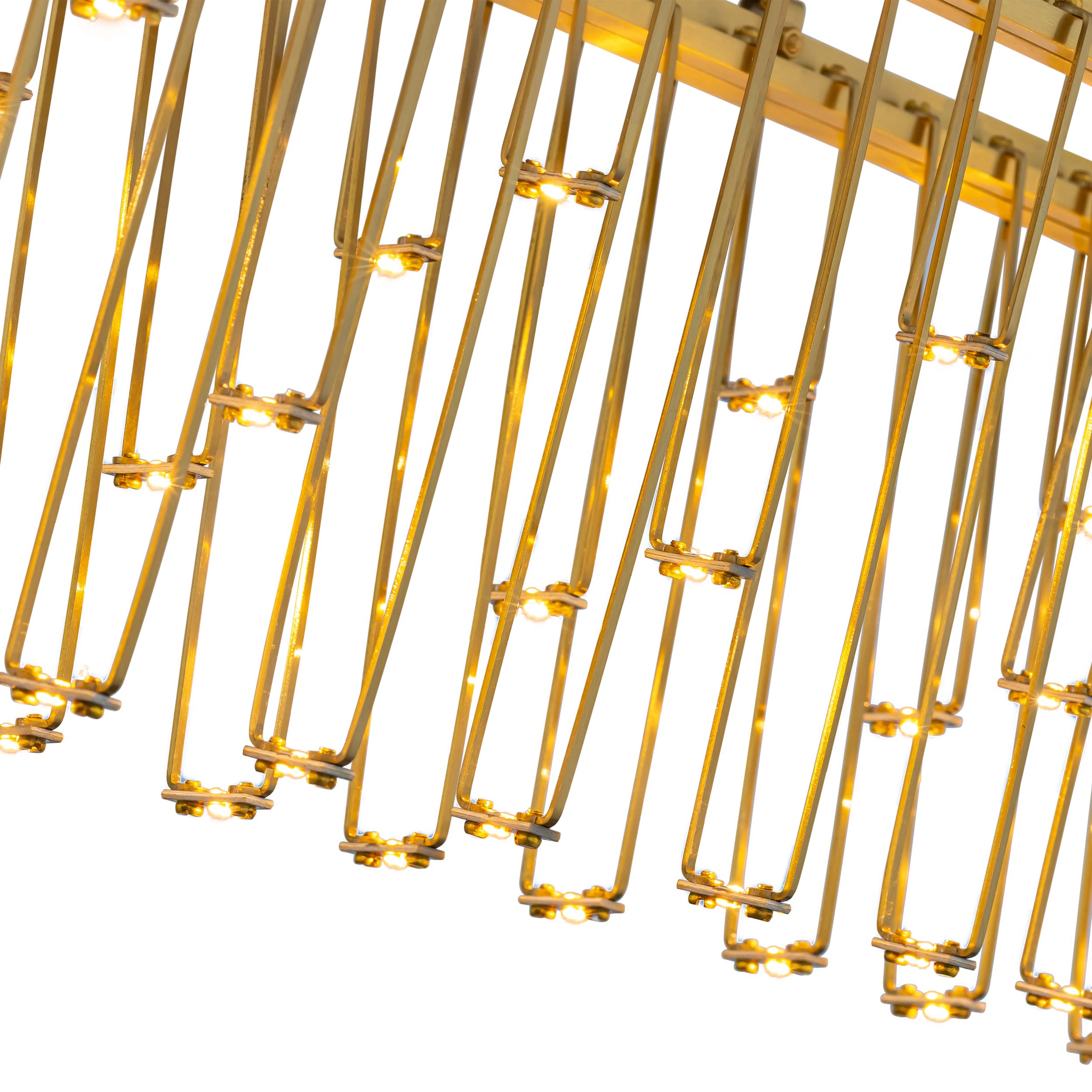 Lucerna 48" LED Linear Pendant in Stainless Steel Gold - - Golden Lighting