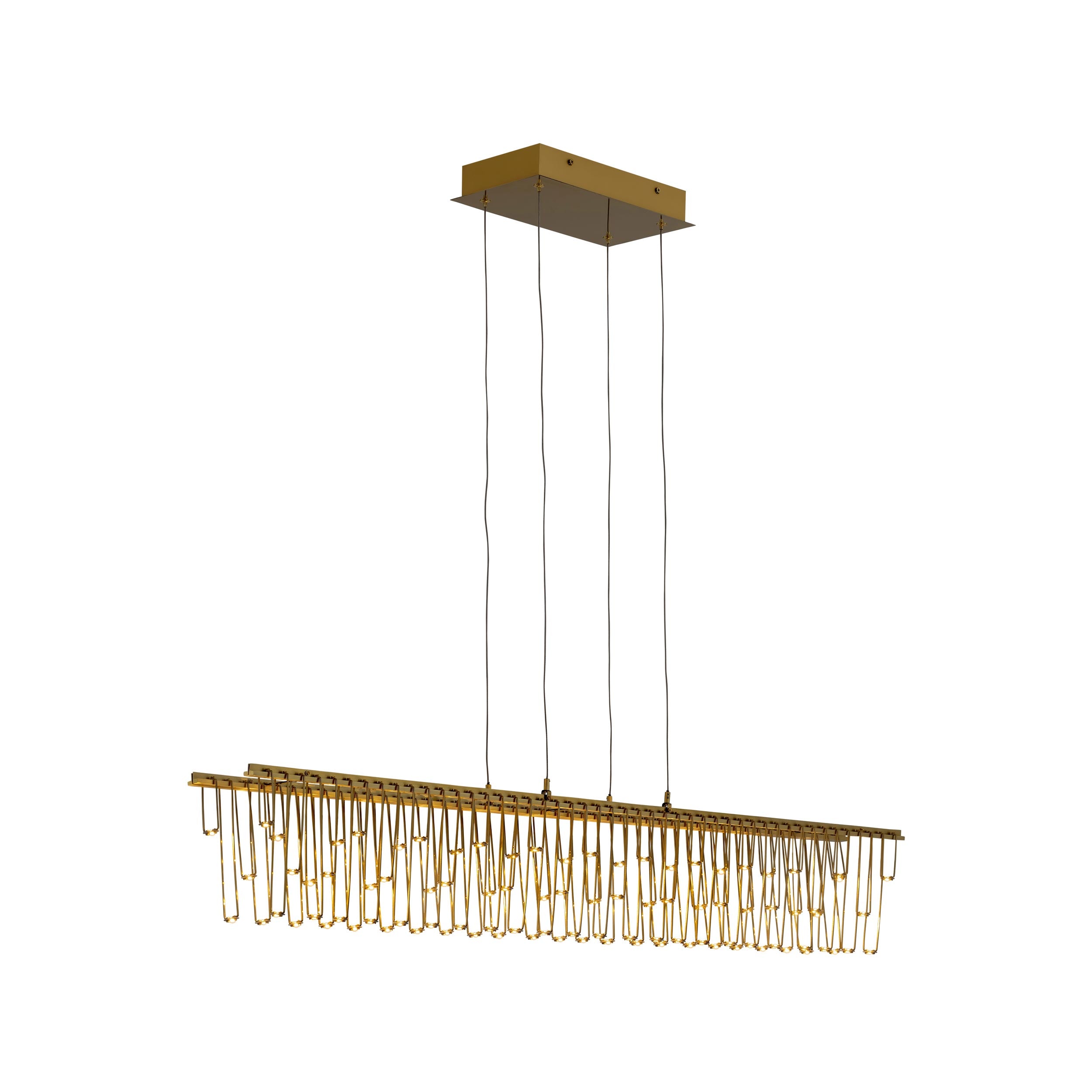 Lucerna 48" LED Linear Pendant in Stainless Steel Gold - - Golden Lighting