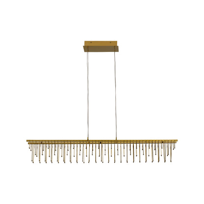 Lucerna 48" LED Linear Pendant in Stainless Steel Gold - - Golden Lighting