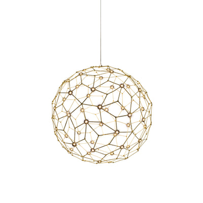 Golden Lighting Spheris Integrated LED 16in Pendant in Natural Brass - - Golden Lighting