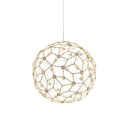 Golden Lighting Spheris Integrated LED 16in Pendant in Natural Brass - - Golden Lighting