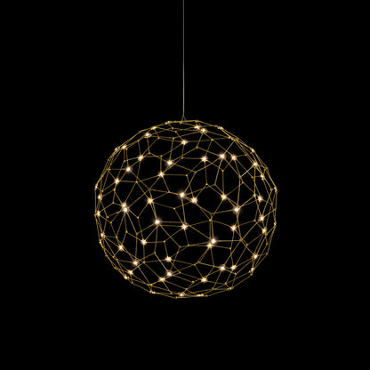 Golden Lighting Spheris Integrated LED 16in Pendant in Natural Brass - - Golden Lighting
