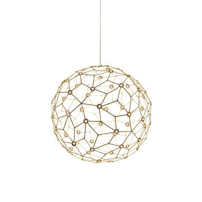 Golden Lighting Spheris Integrated LED 16in Pendant in Natural Brass