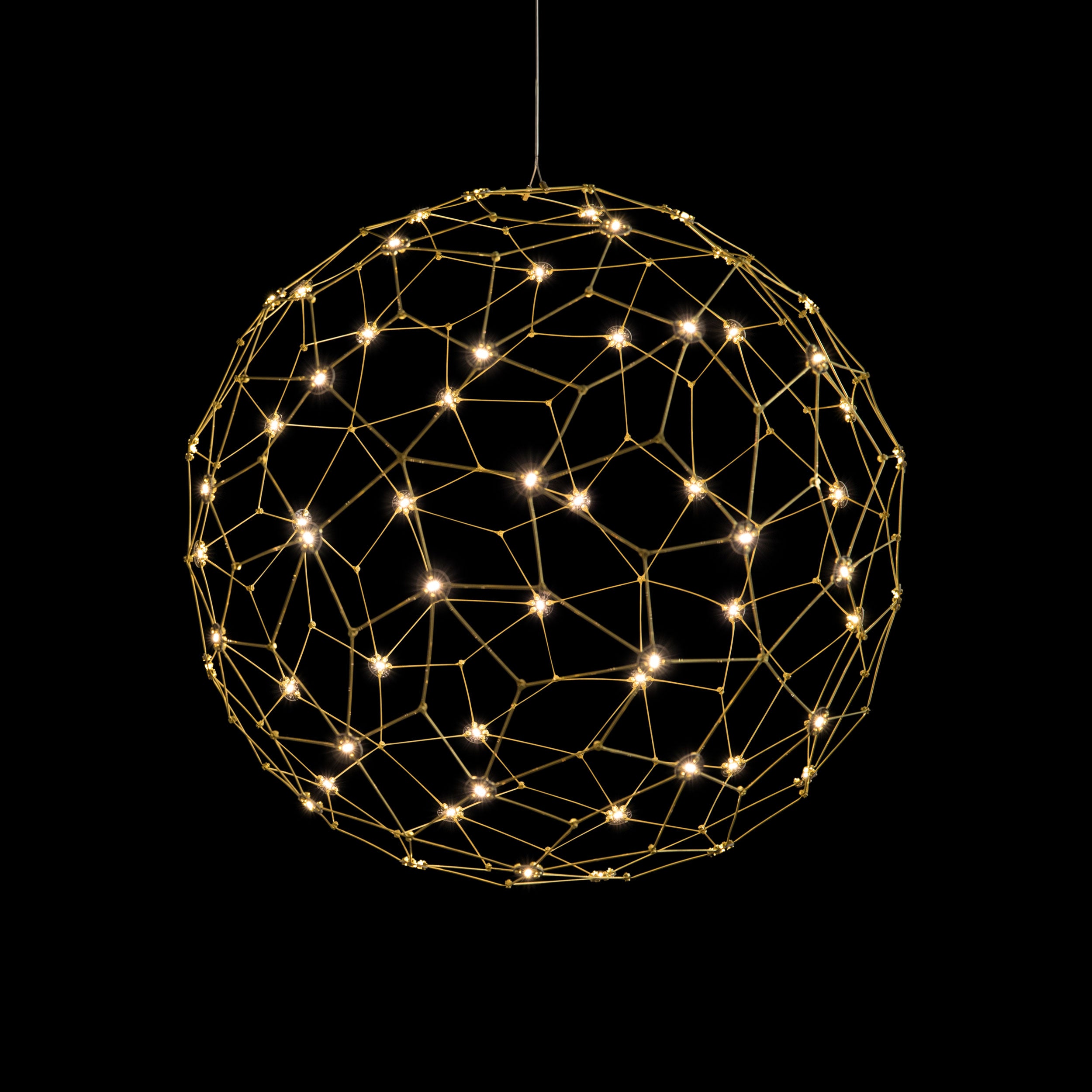 Golden Lighting Spheris Integrated LED 24in Pendant in Natural Brass - - Golden Lighting