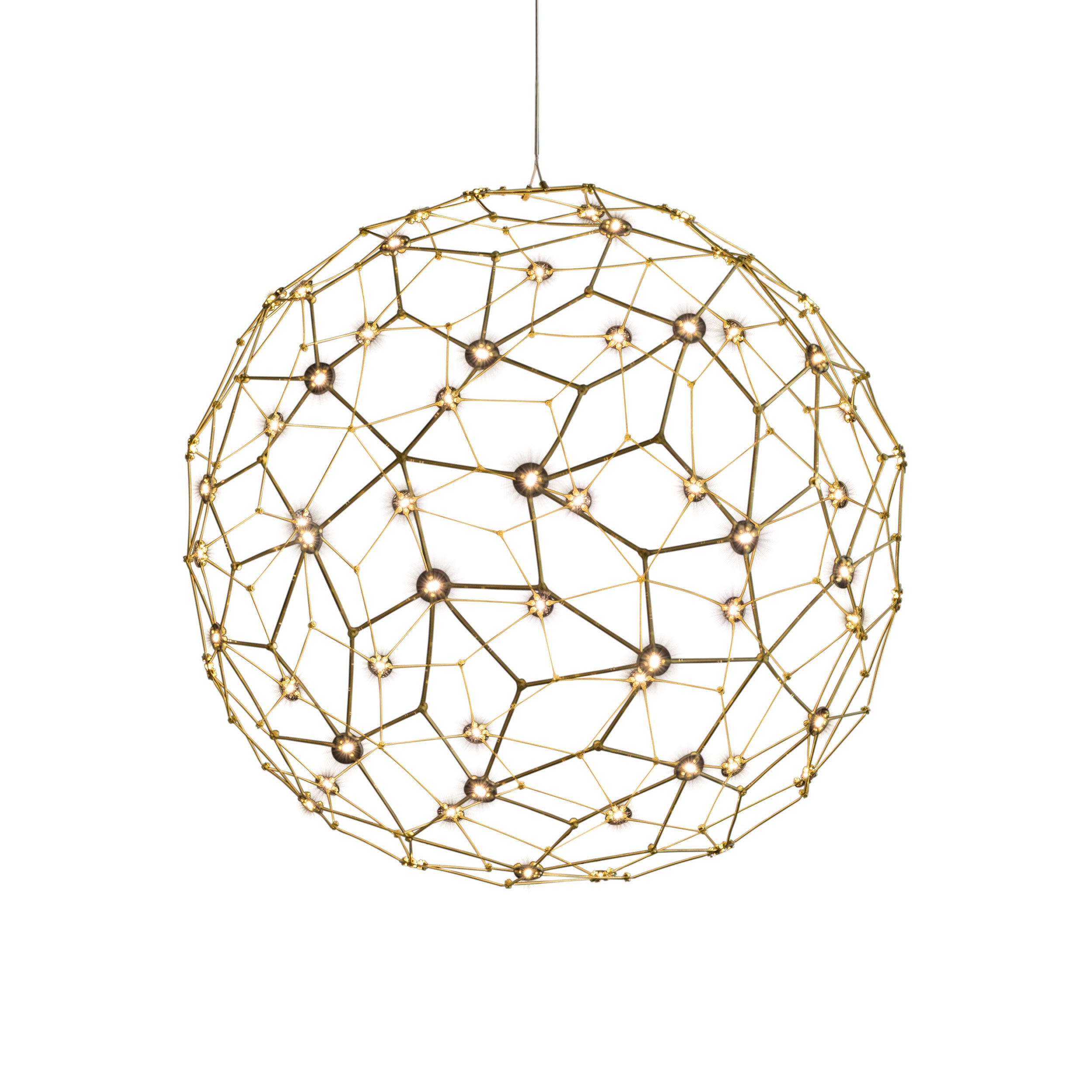 Spheris 24" LED Globe Pendant in Natural Brass - - Golden Lighting