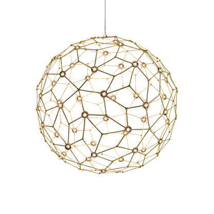 Spheris 24" LED Globe Pendant in Natural Brass - - Golden Lighting