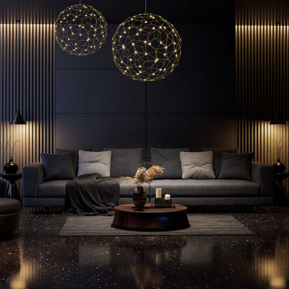 Spheris 24" LED Globe Pendant in Natural Brass - Default Title - Golden Lighting