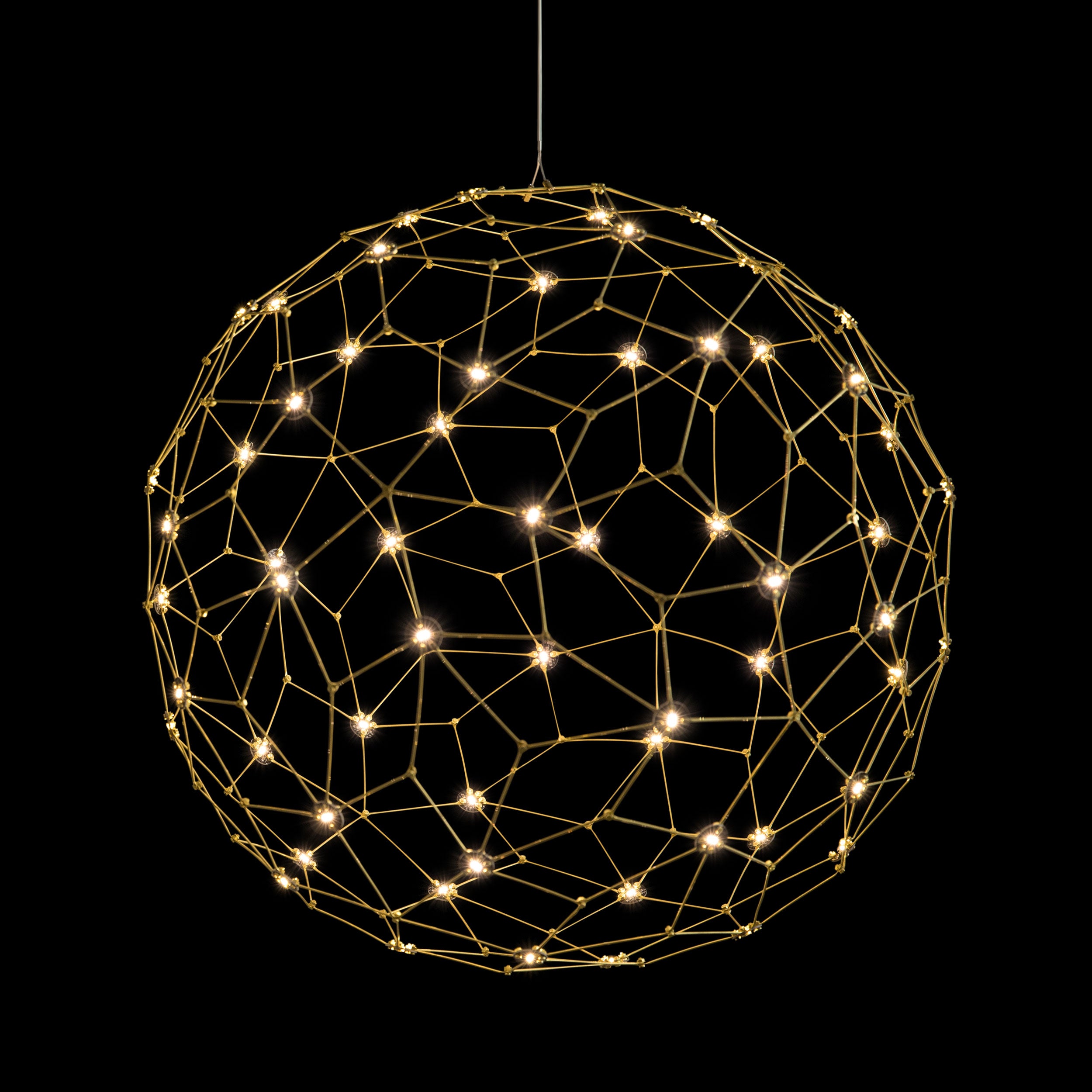 Golden Lighting Spheris Integrated LED 32in Pendant in Natural Brass - - Golden Lighting