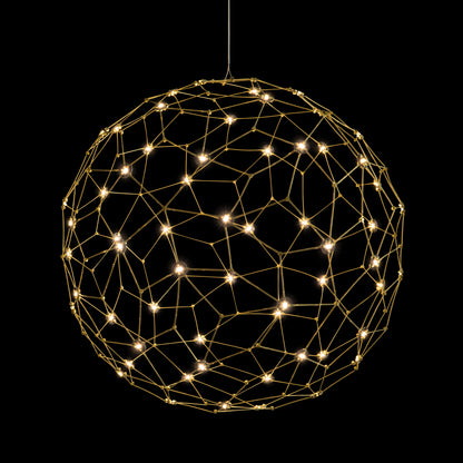 Golden Lighting Spheris Integrated LED 32in Pendant in Natural Brass - - Golden Lighting