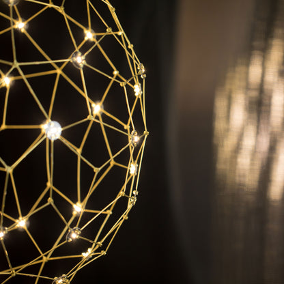 Spheris 32" LED Globe Pendant in Natural Brass - - Golden Lighting