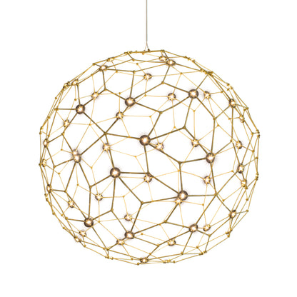 Golden Lighting Spheris Integrated LED 32in Pendant in Natural Brass