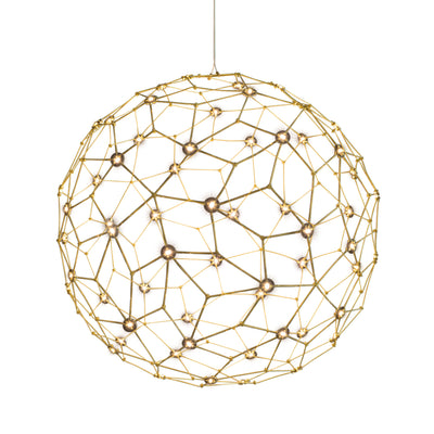 Golden Lighting Spheris Integrated LED 32in Pendant in Natural Brass - Default Title - Golden Lighting