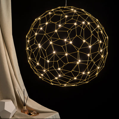 Golden Lighting Spheris Integrated LED 32in Pendant in Natural Brass - - Golden Lighting