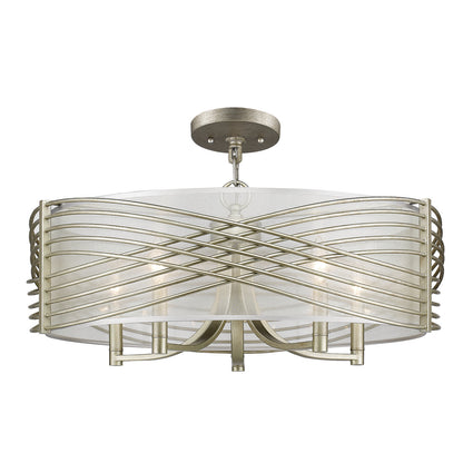 Zara 5-Light Semi-Flush in White Gold - - Golden Lighting