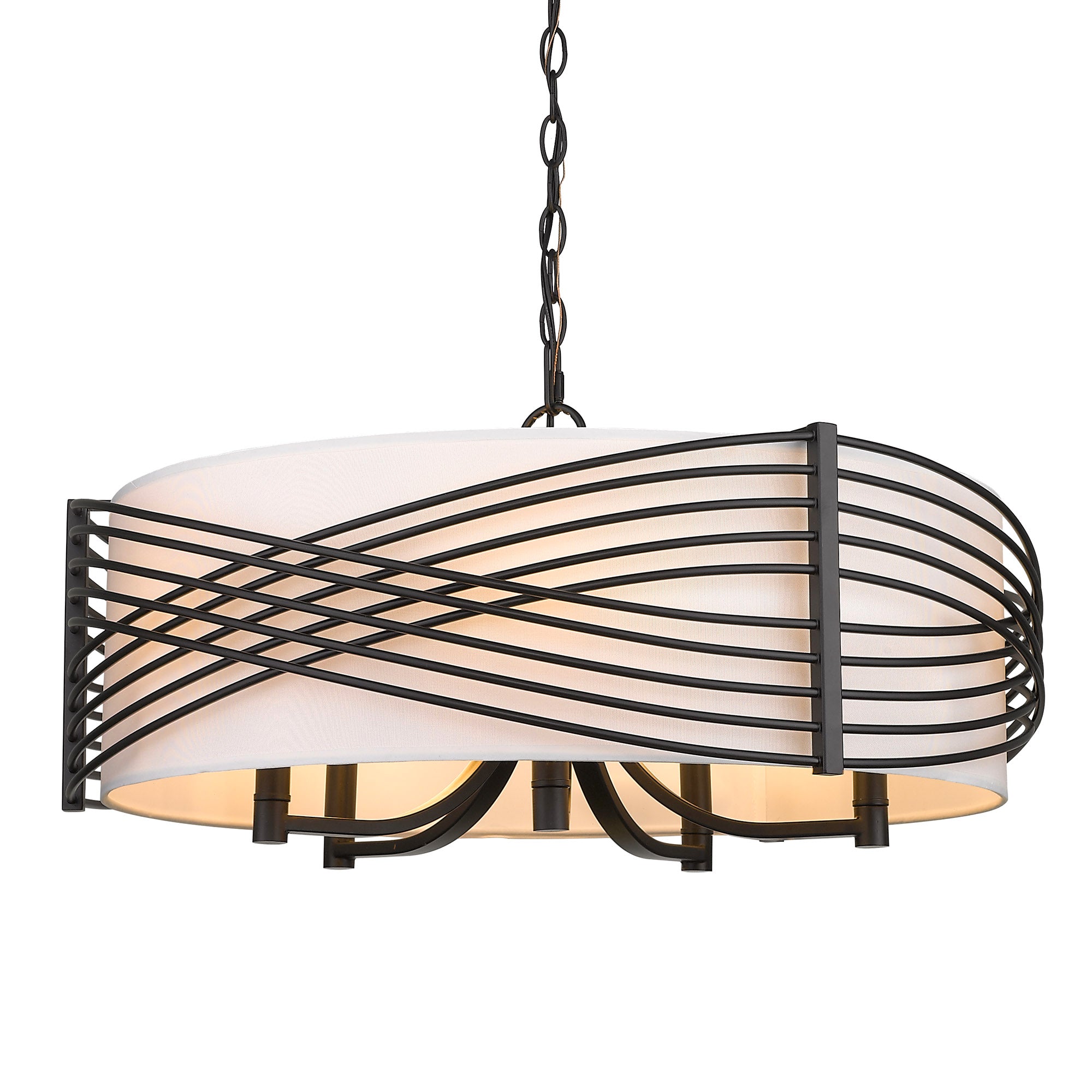 Zara 5-Light Chandelier in Matte Black - - Golden Lighting