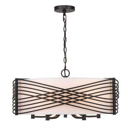 Zara 5-Light Chandelier in Matte Black - Matte Black / Modern White / White - Golden Lighting