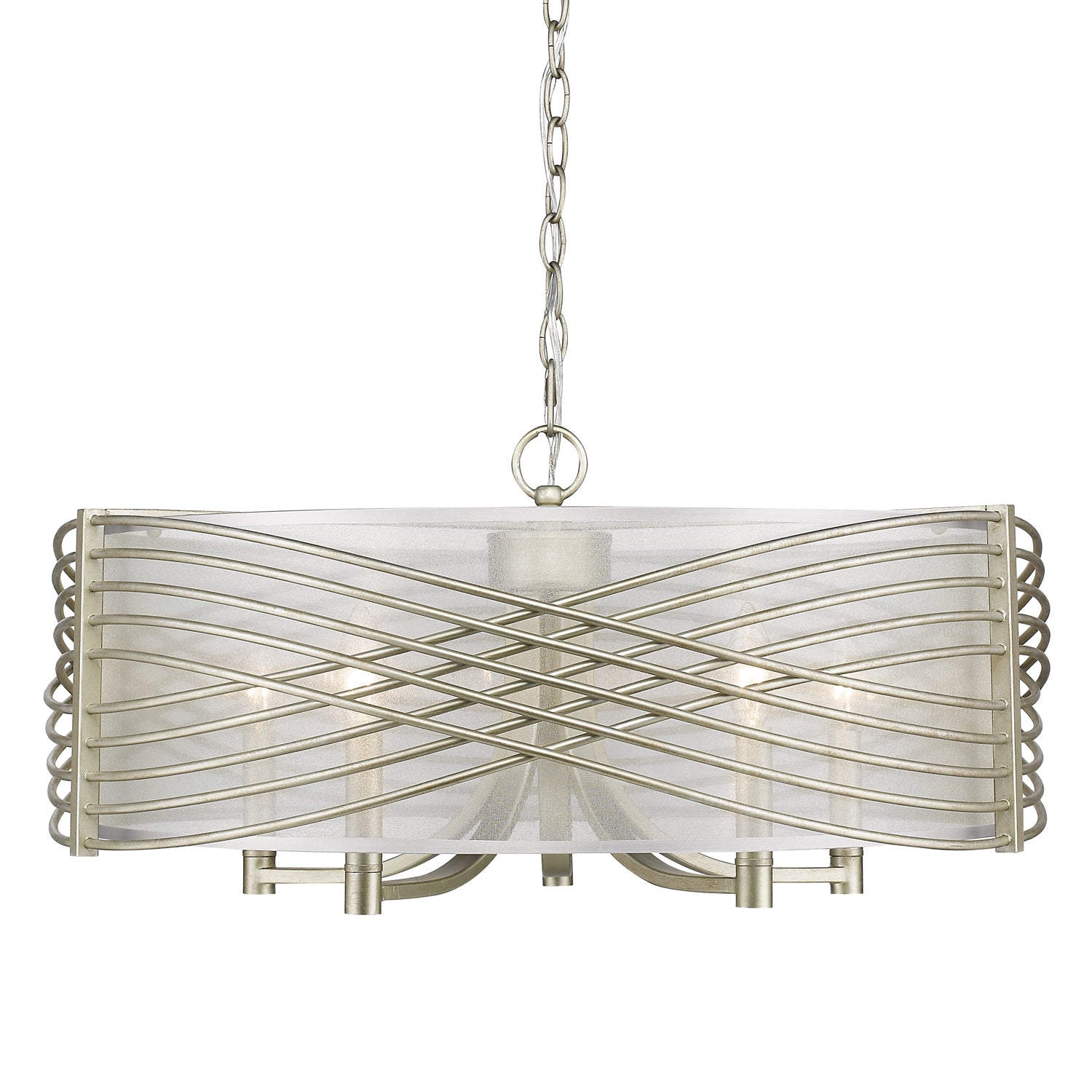 Zara 5-Light Chandelier in White Gold - - Golden Lighting