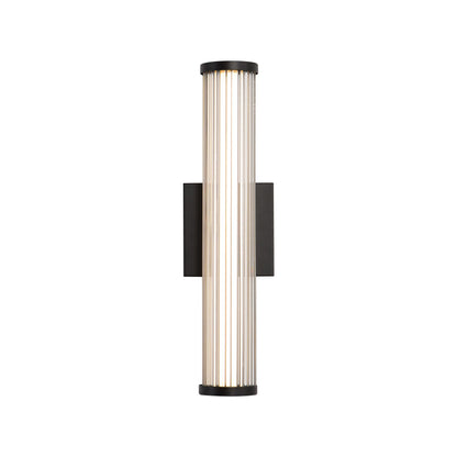 Rodara LED 17" Wall Sconce - Outdoor in Matte Black with Clear Glass Shade - - Golden Lighting