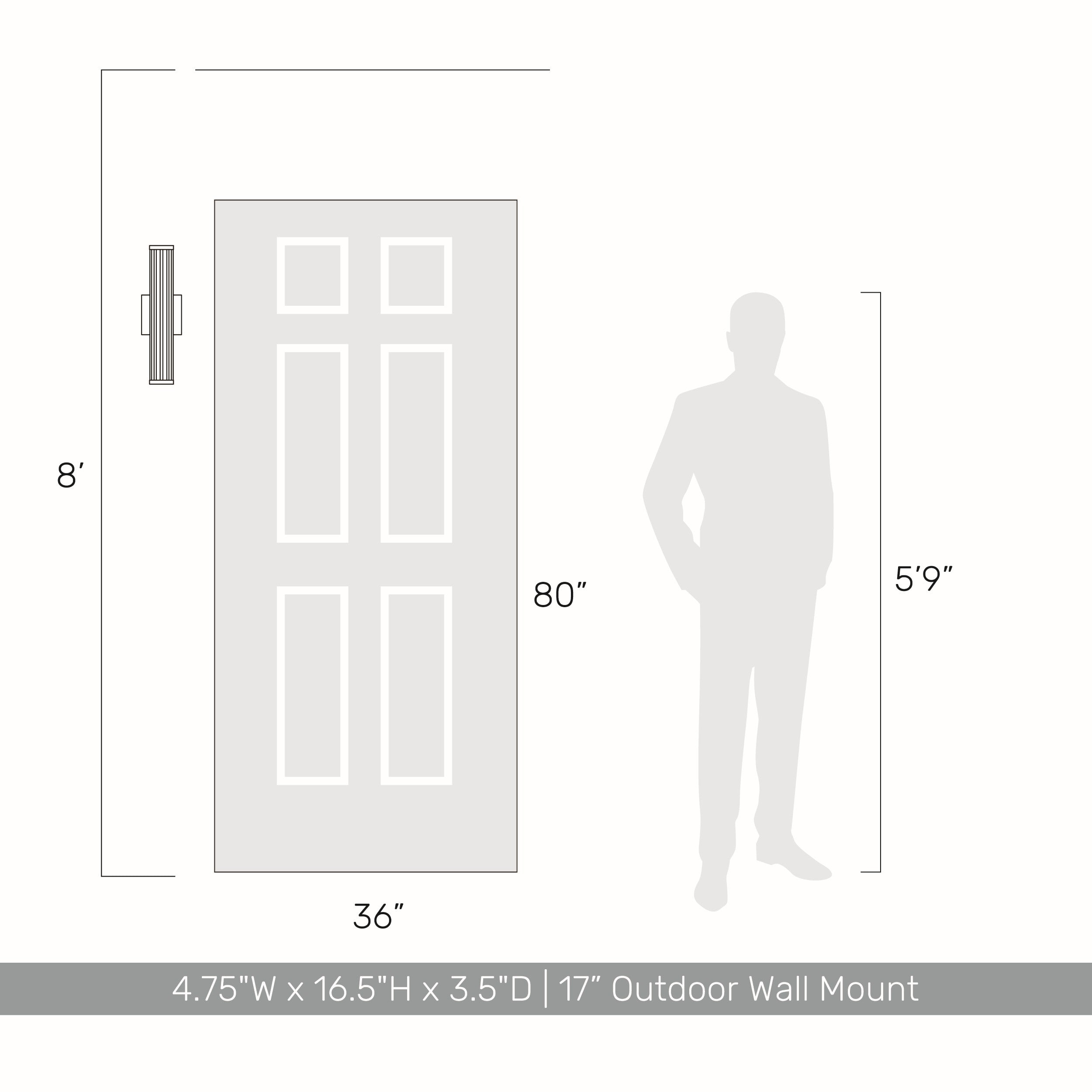 Golden Lighting Rodara Integrated LED 17in Outdoor Wall in Matte Black - - Golden Lighting