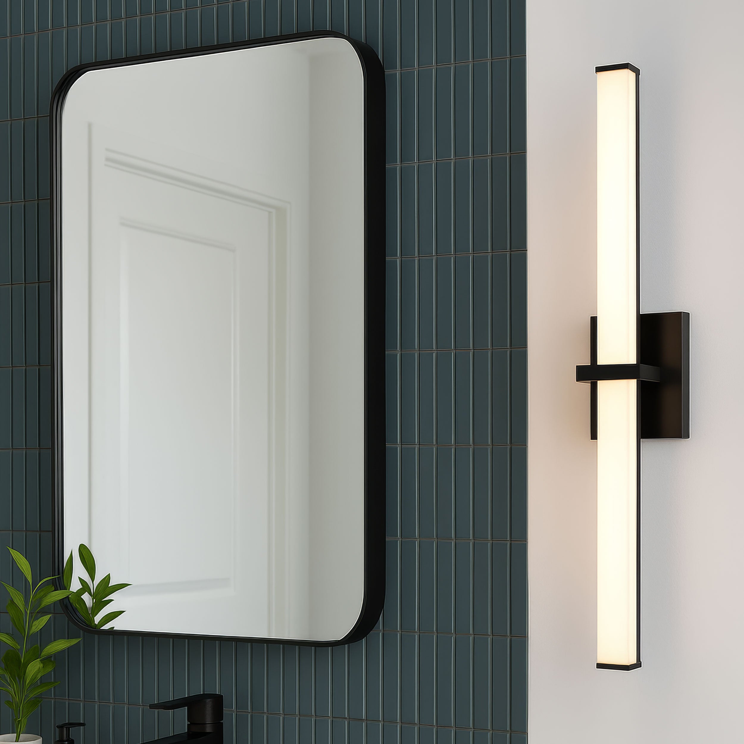 Golden Lighting Elon Integrated LED 30in Vanity in Matte Black - - Golden Lighting