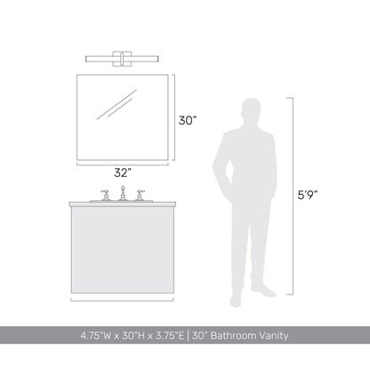Golden Lighting Elon Integrated LED 30in Vanity in Pewter - - Golden Lighting