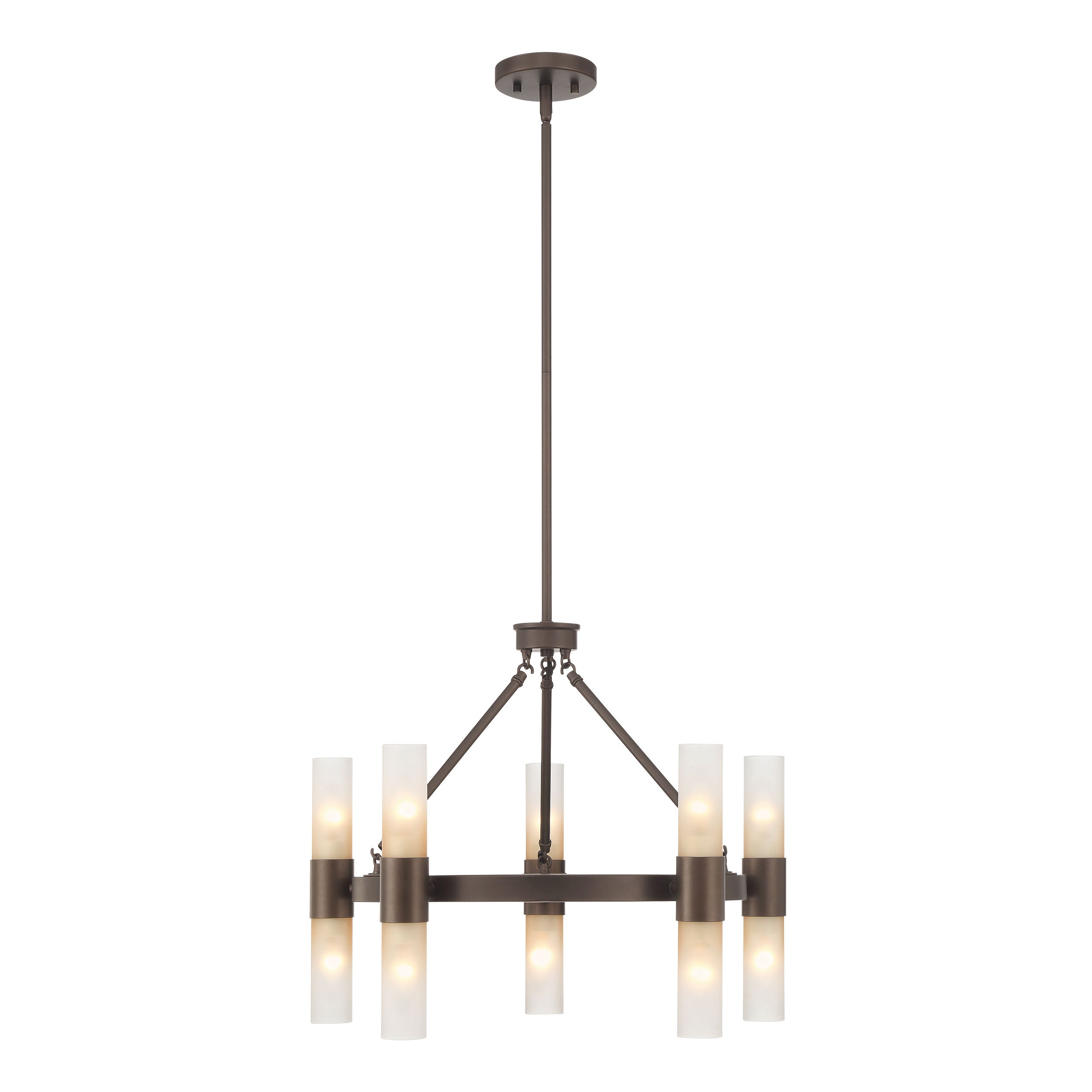 Lyssna Cirkel 10-light Chandelier in Modern Bronze