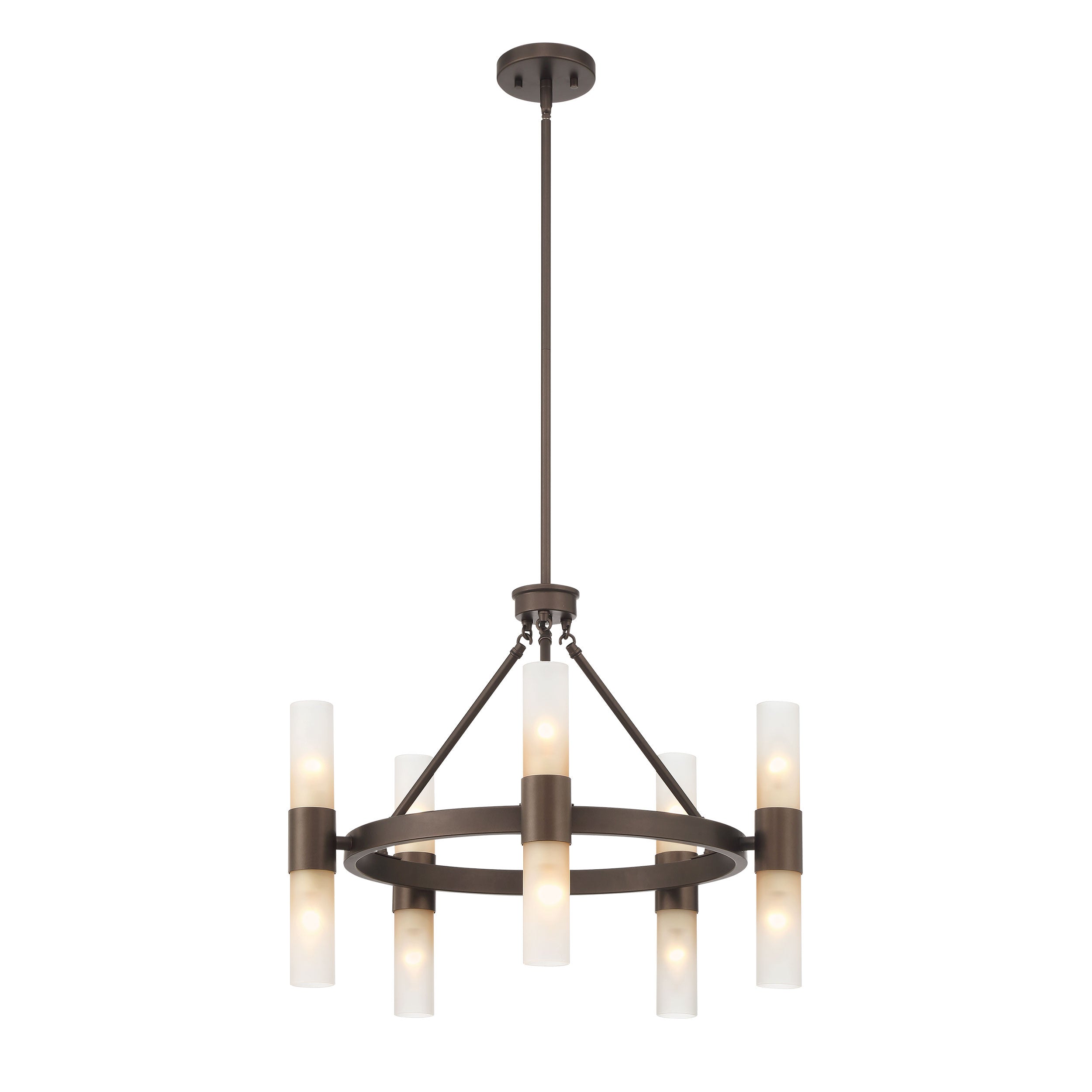 Lyssna Cirkel 10-light Chandelier in Modern Bronze