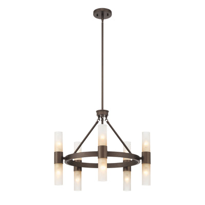 Lyssna Cirkel 10-light Chandelier in Modern Bronze - Golden Lighting