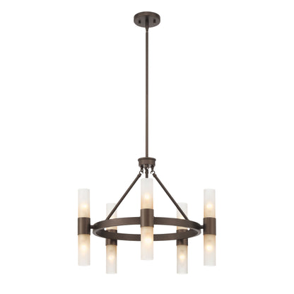 Lyssna Cirkel 10-light Chandelier in Modern Bronze