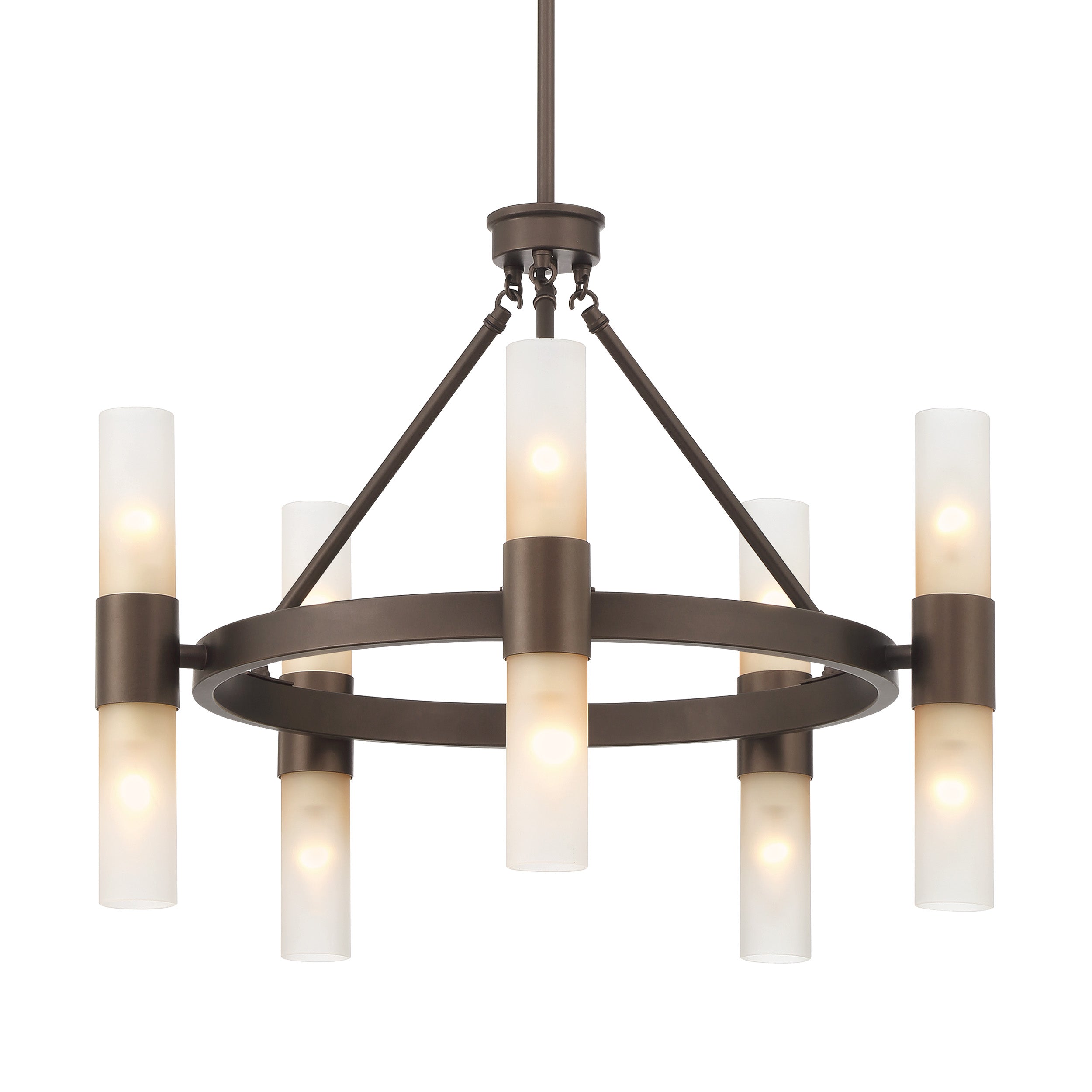 Lyssna Cirkel 10-light Chandelier in Modern Bronze