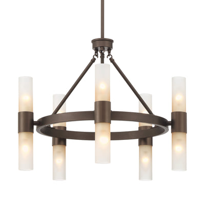 Lyssna Cirkel 10-light Chandelier in Modern Bronze - Golden Lighting