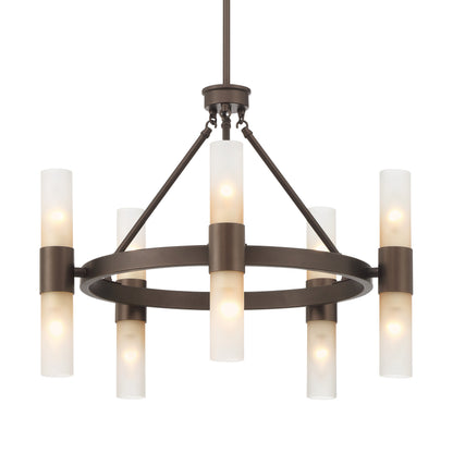 Lyssna Cirkel 10-light Chandelier in Modern Bronze