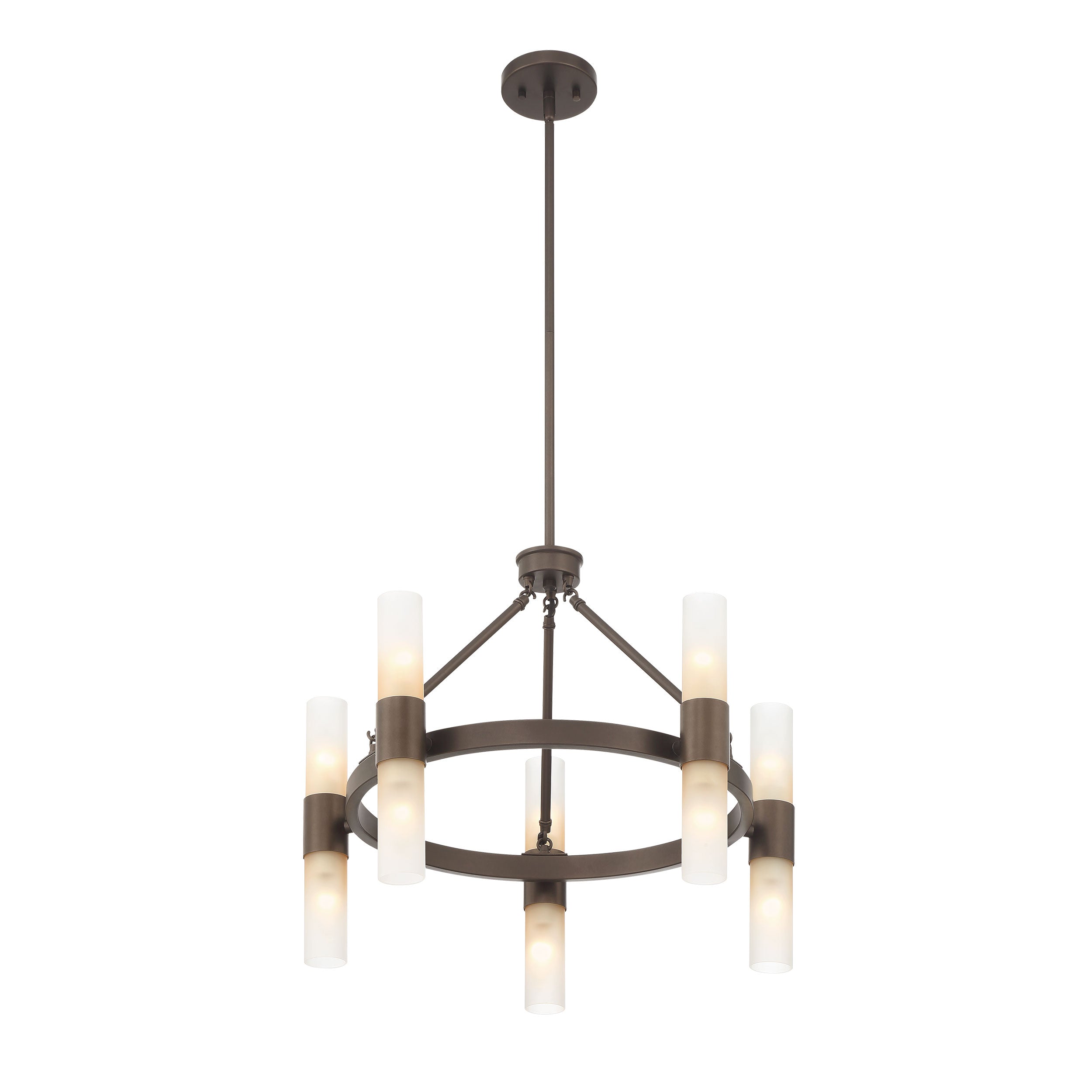 Lyssna Cirkel 10-light Chandelier in Modern Bronze